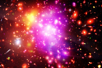 Star cluster and galaxy. The elements of this image furnished by NASA.