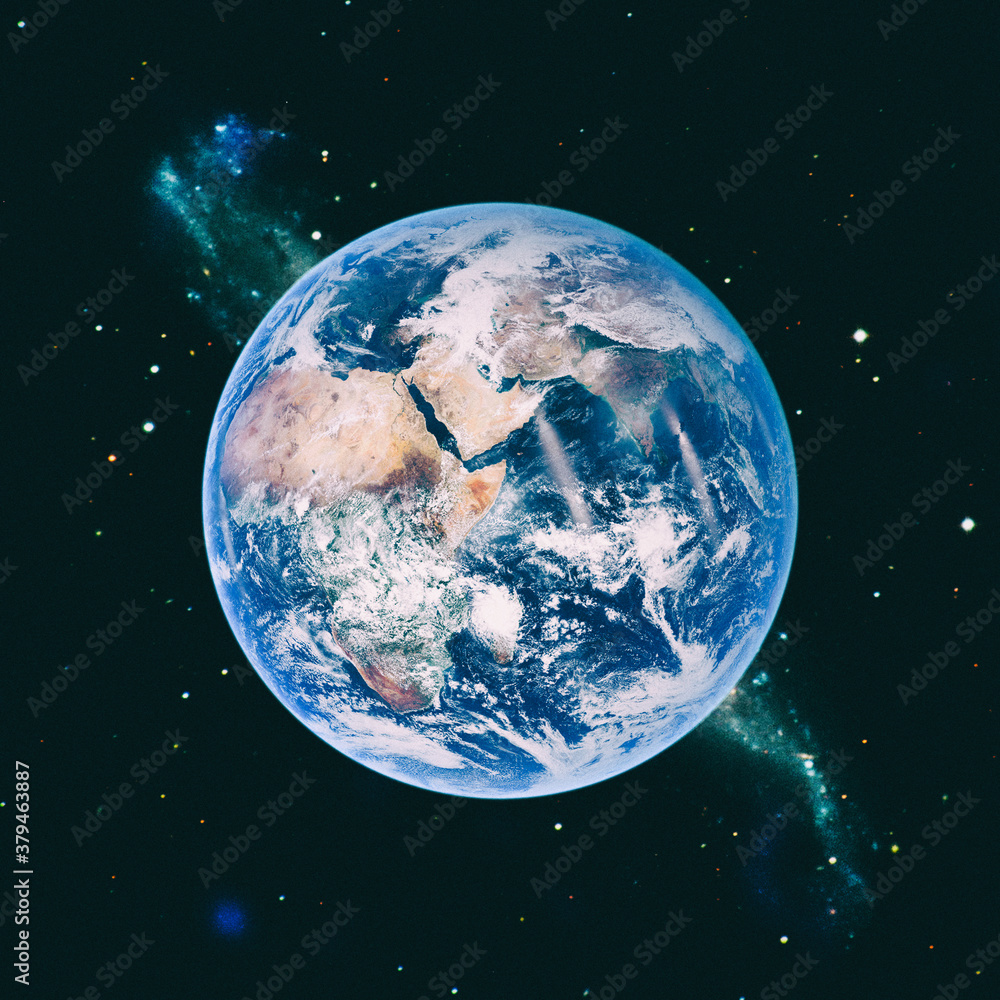 Wall mural planet earth in space, full planet. the elements of this image furnished by nasa.