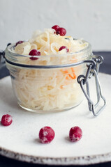 Homemade sauerkraut village fermented cabbage