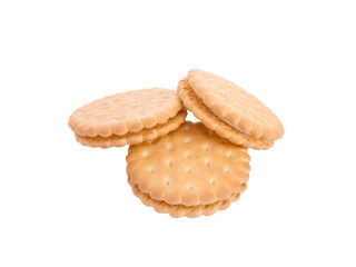 cracker with cream, isolate on a white background. Cracker cookies cream