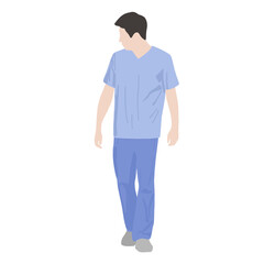 Doctor man in blue uniform, professional