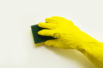 hand in glove with sponge