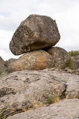 rock formations at the top of Pereña de la Ribera in the Arribes del Rio Duero, Salamanca...