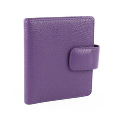 New violet wallet of cattle leather isolated