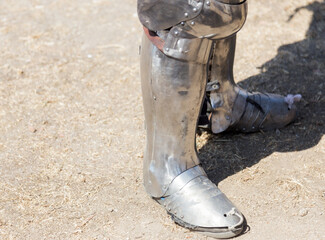 ODESSA, UKRAINE - JULY 20, 2019: Battle of the Knights with medieval weapons at the medieval...