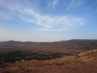 View of the sunset from the top of the mountain
