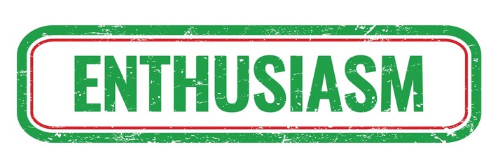 ENTHUSIASM green grungy rectangle stamp.