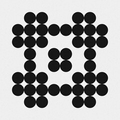 Abstract Cross Pattern Dots Logo generative computational art illustration