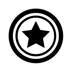 Star in a double circle icon