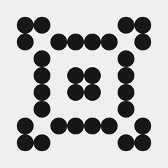 Abstract Cross Pattern Dots Logo generative computational art illustration