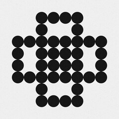 Abstract Cross Pattern Dots Logo generative computational art illustration