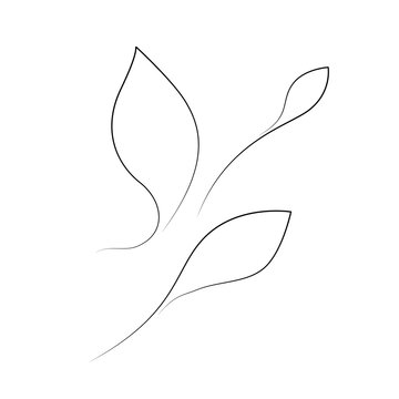 recommend clip art: One Line Drawing Leaf. Minimal One Line Drawing