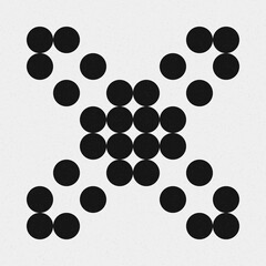 Abstract Cross Pattern Dots Logo generative computational art illustration