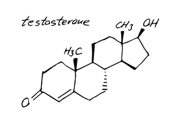 Testosterone Chemistry Molecule Formula Hand Drawn Imitation
