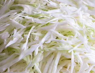 Sliced cabbage - preparation for stewing or sauerkraut.