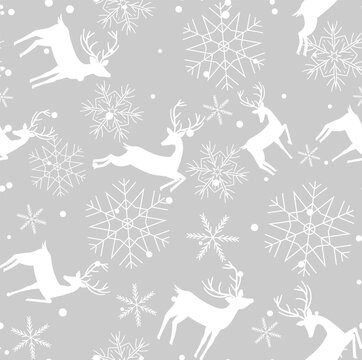 Seamless pattern with the image of forest animals, deer. esp 10