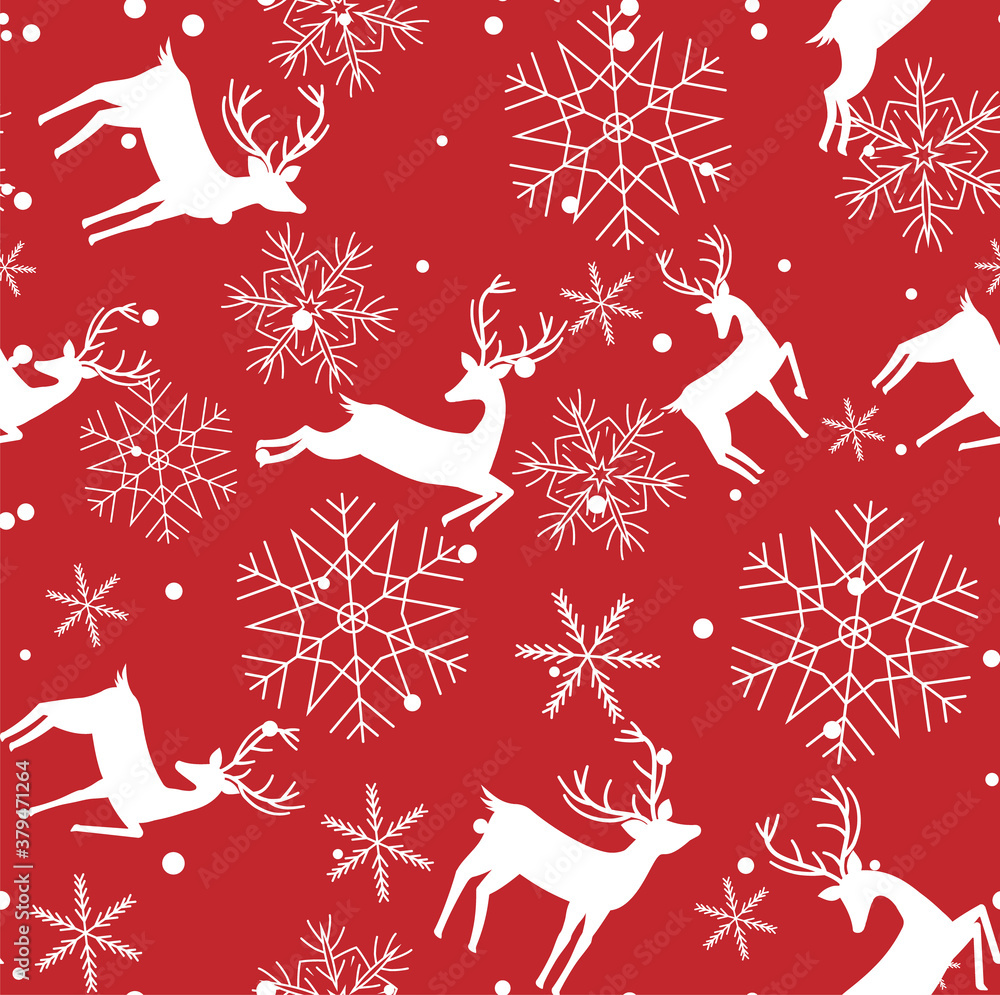Poster seamless pattern with the image of forest animals, deer. esp 10