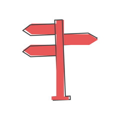 Vector pointer direction icon cartoon style on white isolated background. Layers grouped for easy editing illustration. For your design.