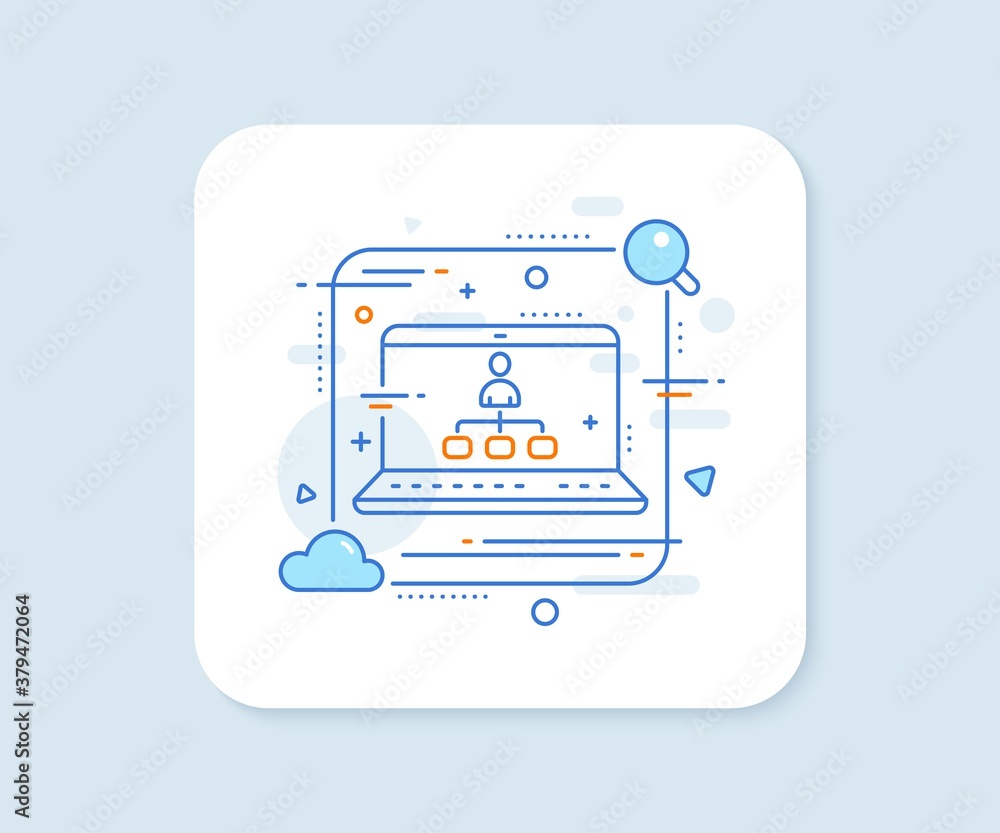 Poster management line icon. abstract vector button. business strategy sign. development symbol. management