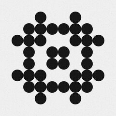 Abstract Cross Pattern Dots Logo generative computational art illustration