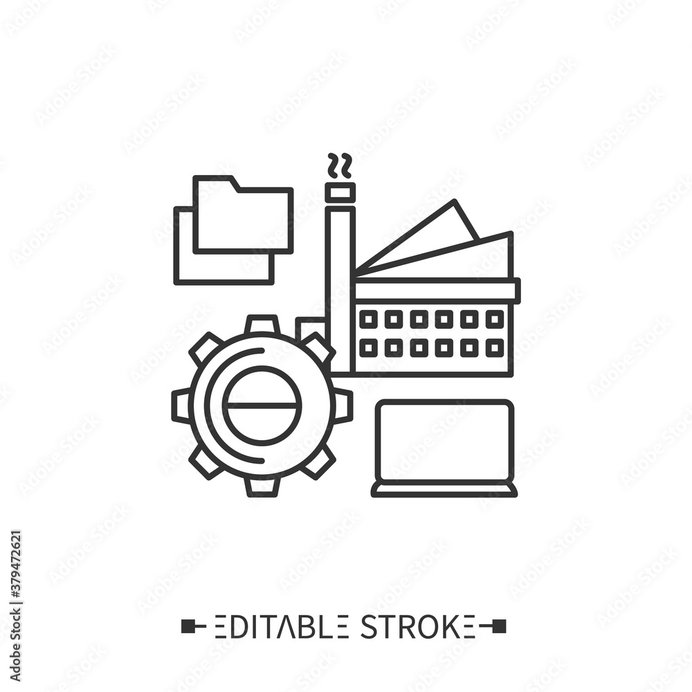 Aufkleber infrastructure management line icon. digital technologies in modern management.smart city. digital s