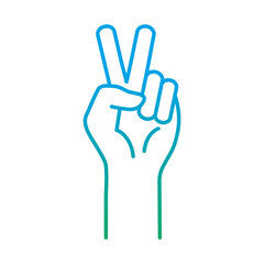 peace and love hand degraded style icon design of Hippie art and creative theme Vector illustration