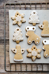 Christmas homemade gingerbread cookies decoration