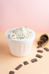 helado de granizado de chocolate