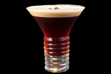 Luxury Espresso martini Cocktail in a glass,