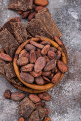 Natural cocoa powder, cocoa beans and chocolate