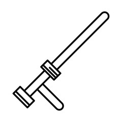 police stick line style icon design, Officer cop security law character job person people safety and crime theme Vector illustration