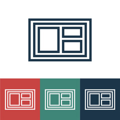 Linear vector icon with window