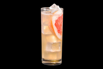 Fresh Paloma Cocktail with ice cubes in a glass
