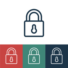 Linear vector icon with lock