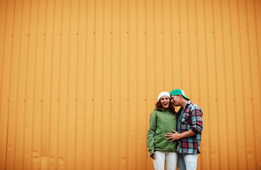 Love, new parents and family concept - very happy excited couple