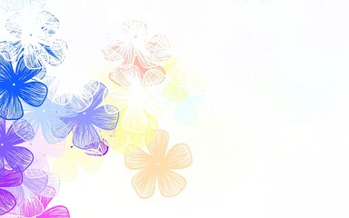 Light Multicolor vector doodle backdrop with flowers