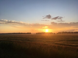 sunset over the river