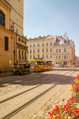 Fototapeta premium Lviv City Old Architecture in the autumn season