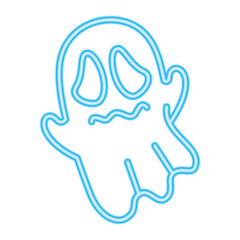 halloween neon ghost cartoon design, happy holiday and scary theme Vector illustration