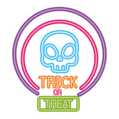 Fototapeta premium trick or treat halloween skull cartoon design, happy holiday and scary theme Vector illustration