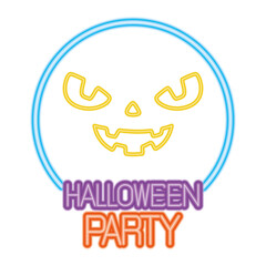 halloween party pumpkin face design, happy holiday and scary theme Vector illustration