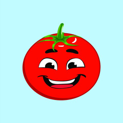 Smiley Tomato Cartoon. Happy Emoji