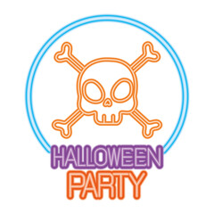 halloween party skull cartoon design, happy holiday and scary theme Vector illustration