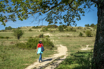 Obraz premium Wandern zum Napoleonstein bei Jena