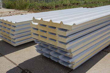 New sandwich panels for mounting the walls of the building. New material for insulating the walls...