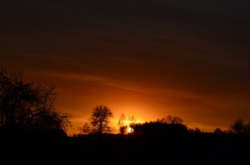 sunset in the mountains