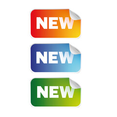 New label sticker set isolated