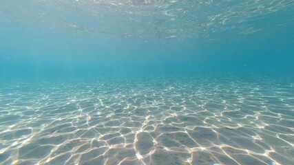 Naklejka premium Underwater photo of famous paradise beach of Koukounaries, Skiathos island, Sporades, Greece