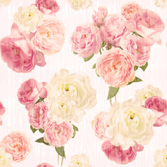 Romantic Floral Bouquet Seamless Pattern 