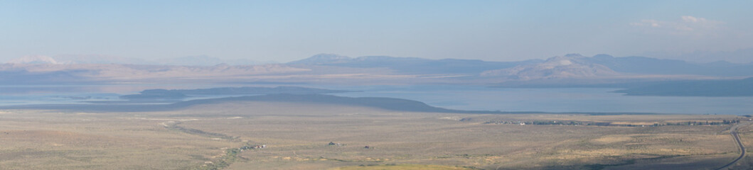 The San Luis Reservoir during dry and hot season, artificial lake on San Luis Creek in the eastern...